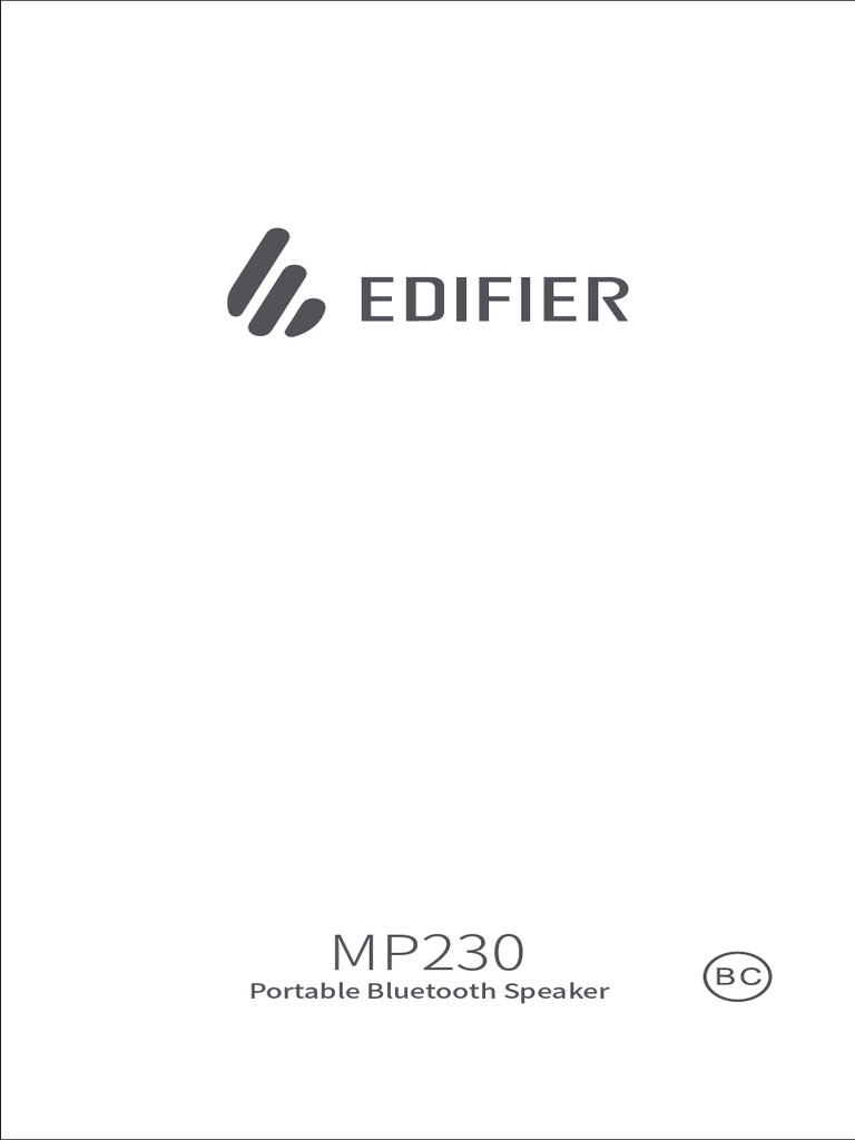 Edifier MP230 Bluetooth Speaker Guide | PDF | Waste Management | Recycling