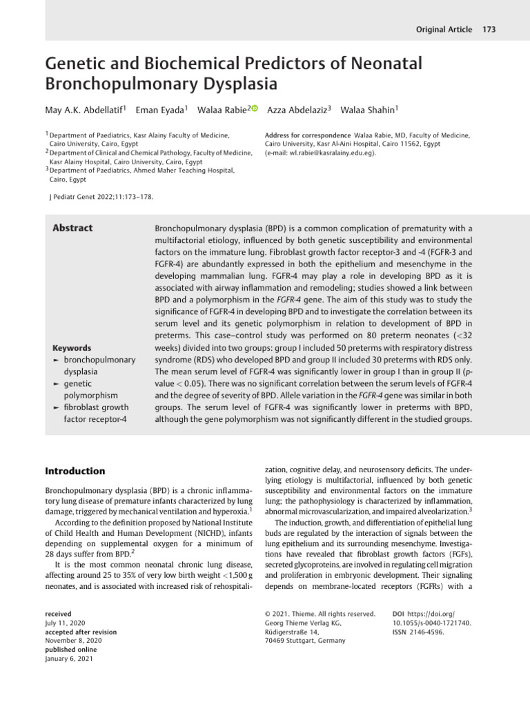 Genetic and Biochemical Predictors of Neonatal | PDF | Polymerase Chain ...