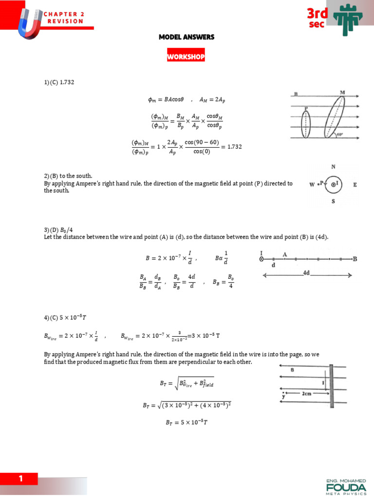 Chapter 2 Revision Answer | PDF | Electric Current | Magnetic Field