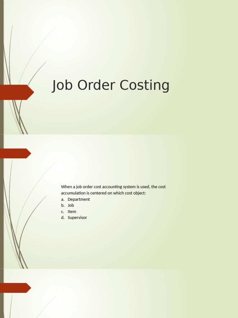 Job Order Costing Explained | PDF | Cost Of Goods Sold | Inventory