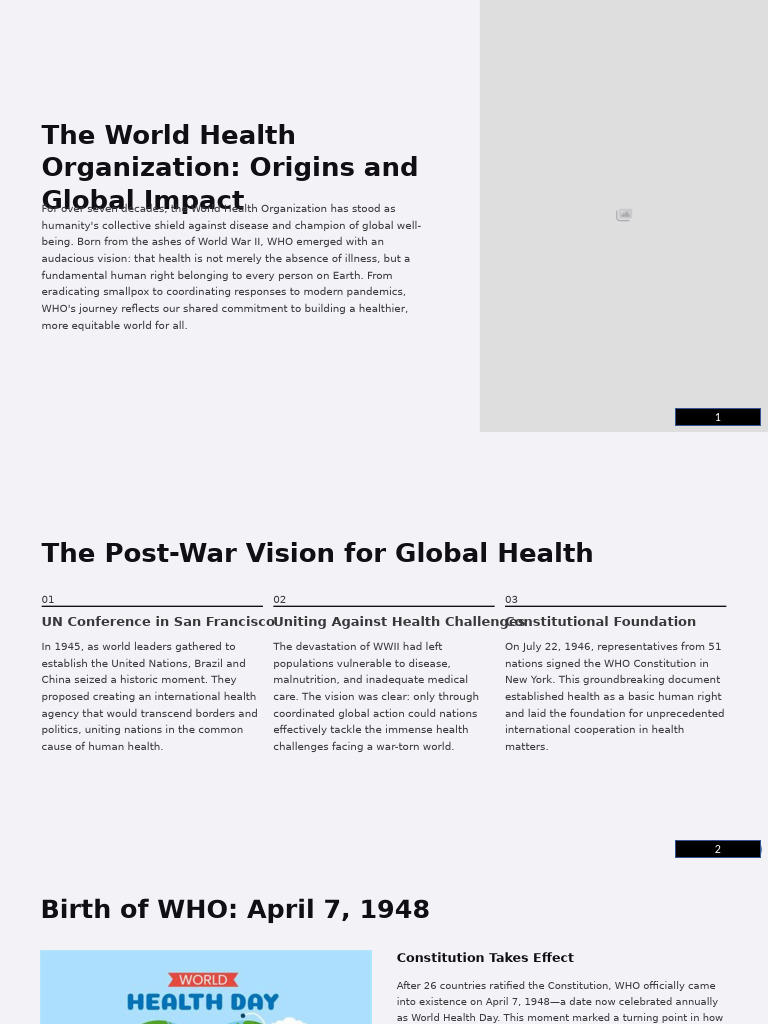 WHO: History and Global Health Impact | PDF | World Health Organization ...