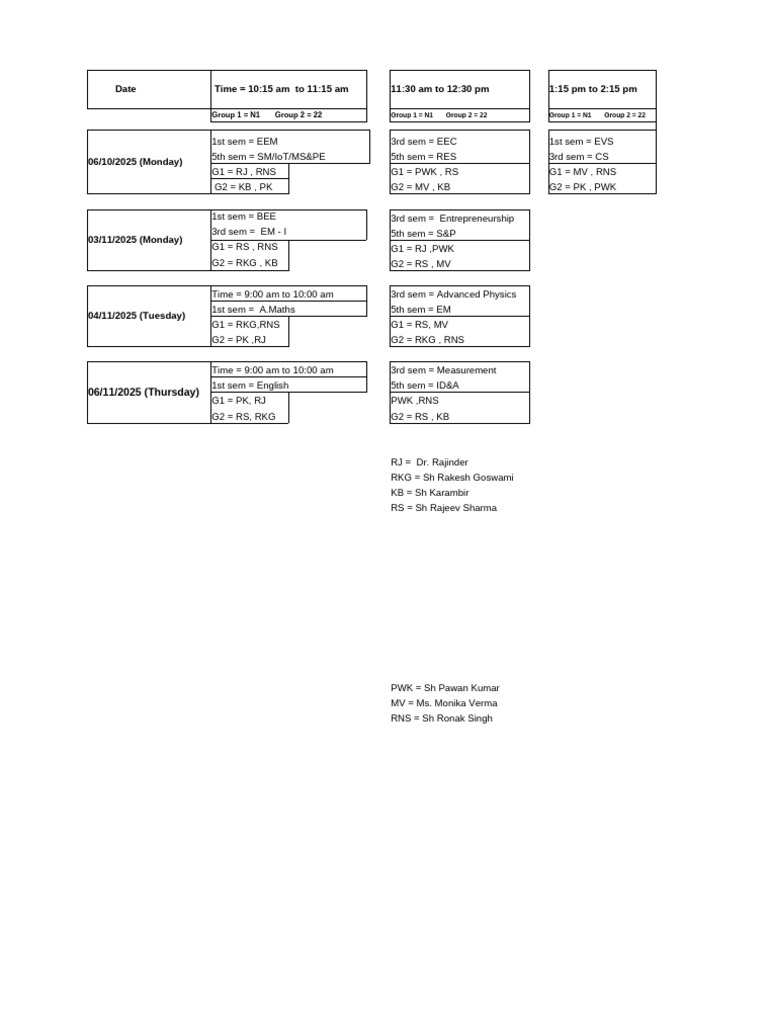 Updated Mid Term Date Sheet | PDF