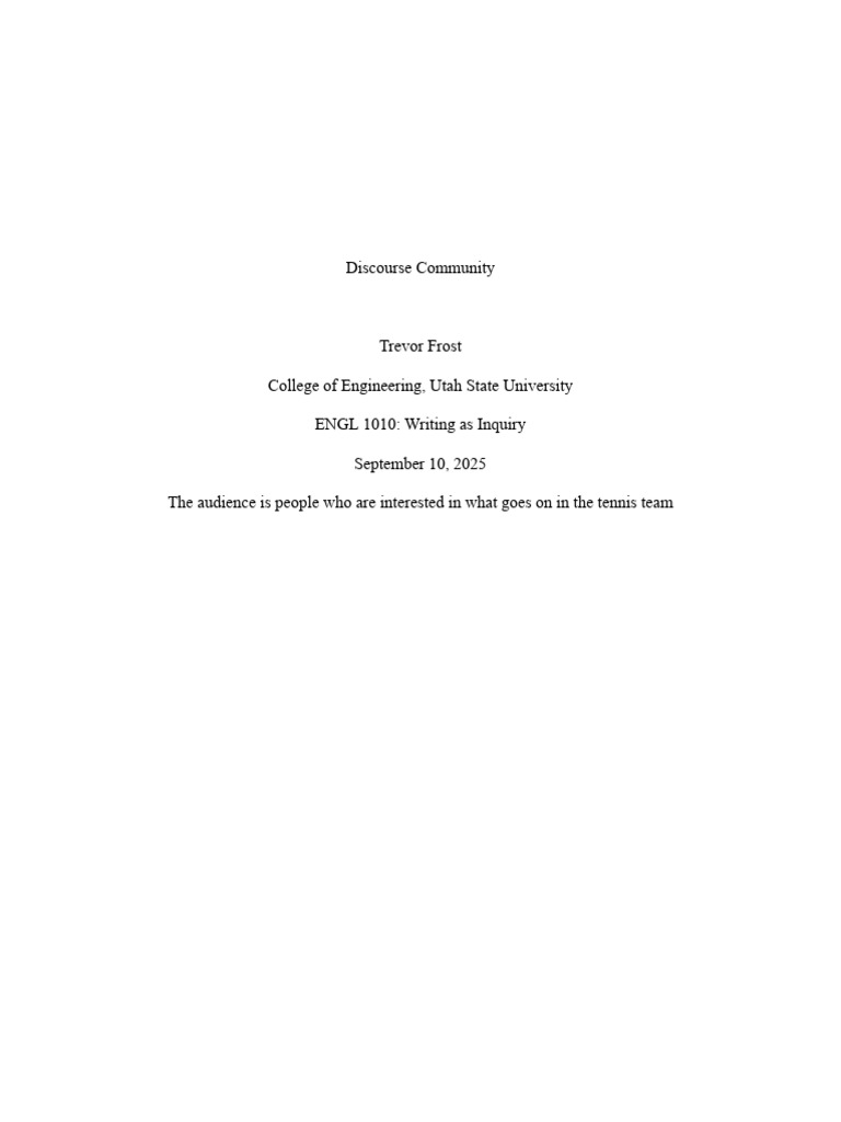 Discourse Community Essay.pdf | PDF