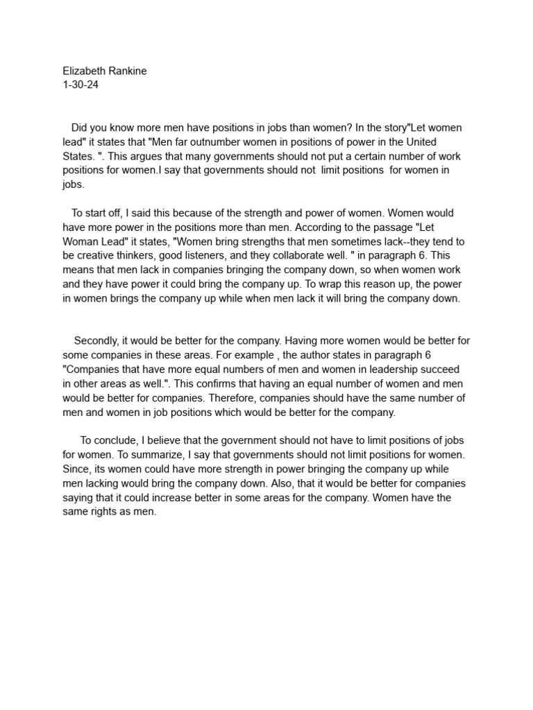 Assignment 6 Essay. | PDF