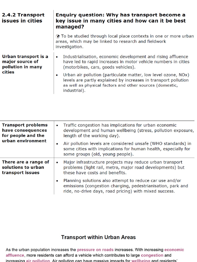2.4.2 Transport Issues in Cities | PDF