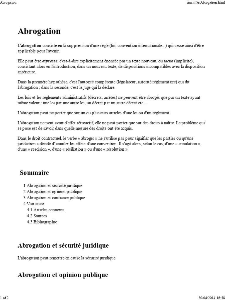 Comprendre l'abrogation en droit | PDF | Sécurité juridique | Justice