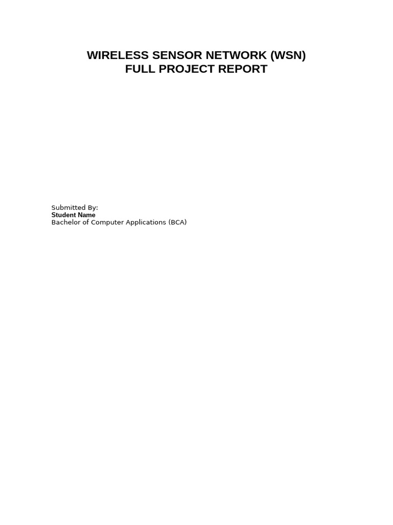 Wireless Sensor Network Project Overview | PDF | Wireless Sensor ...