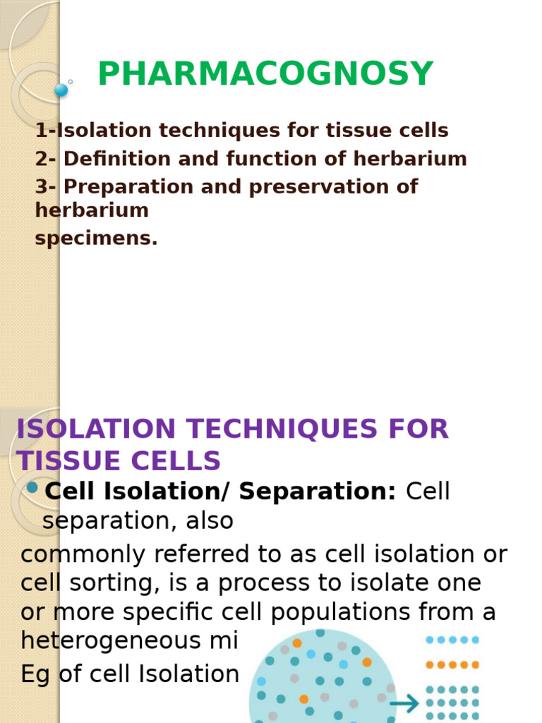 Cell Isolation Techniques Overview | PDF | Flow Cytometry | Microfluidics