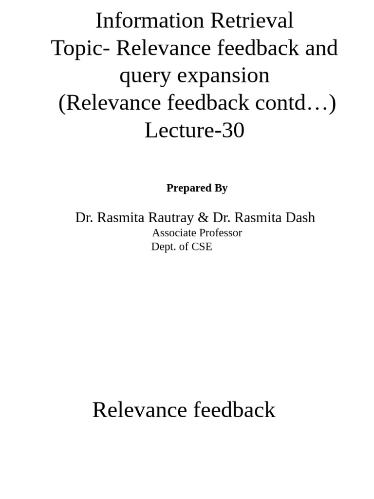 Relevance Feedback and Query Expansion | PDF | Information Retrieval ...