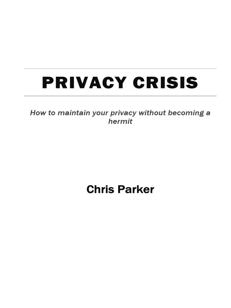 Privacy Crisis Book PDF Social Security Number Privacy