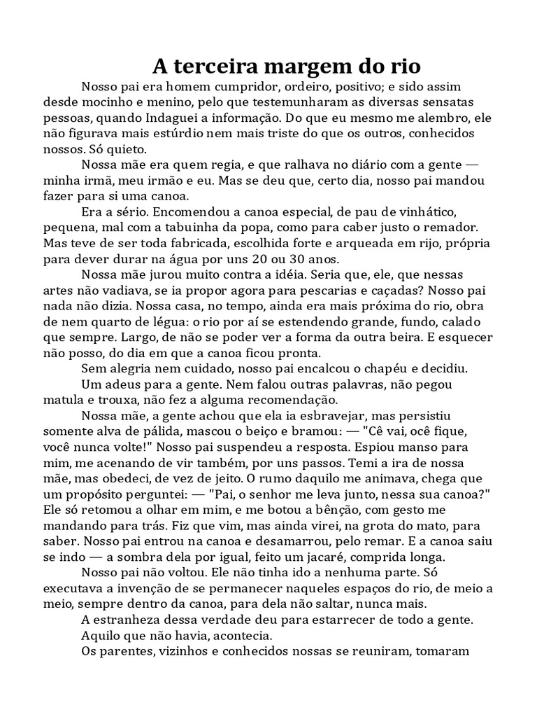 A Terceira Margem Do Rio - Guimarães Rosa | PDF