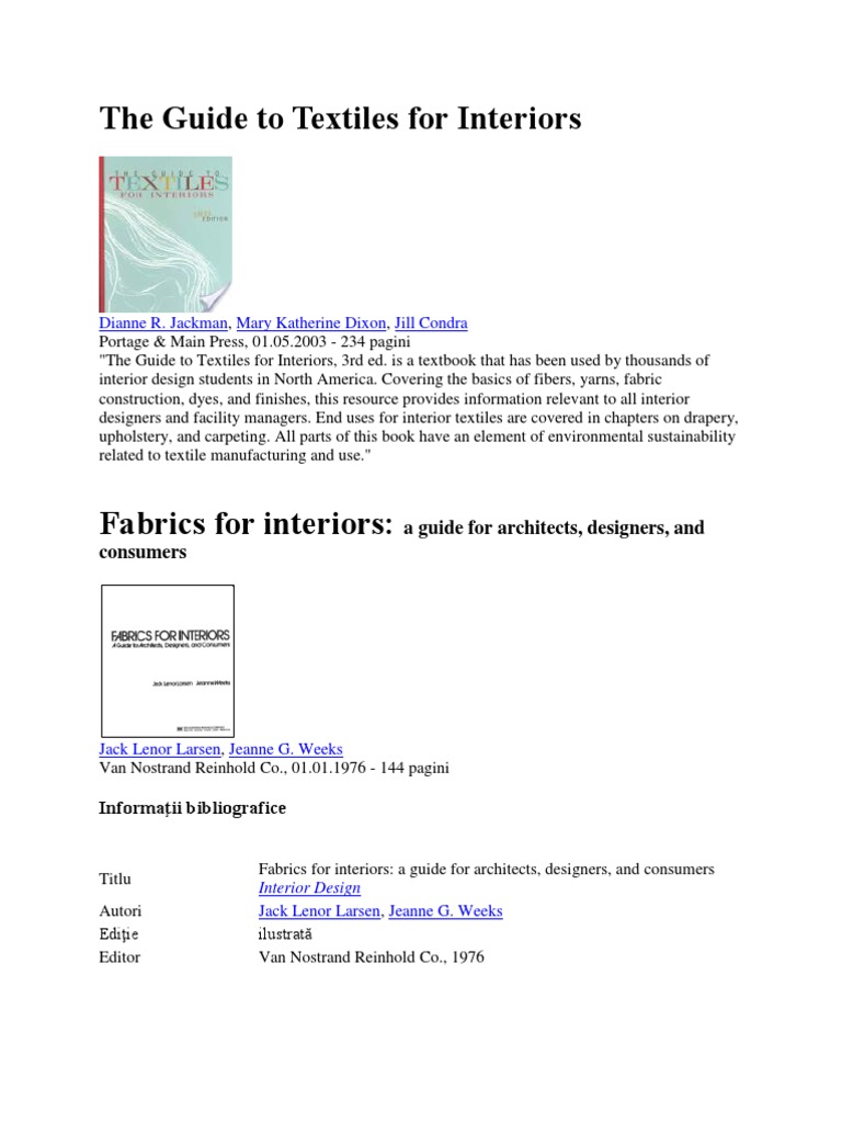 Biblio Graf I E Textile Textiles Design