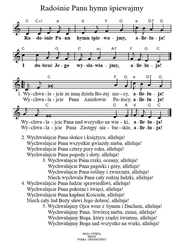Radośnie Panu Hymn Śpiewajmy | PDF