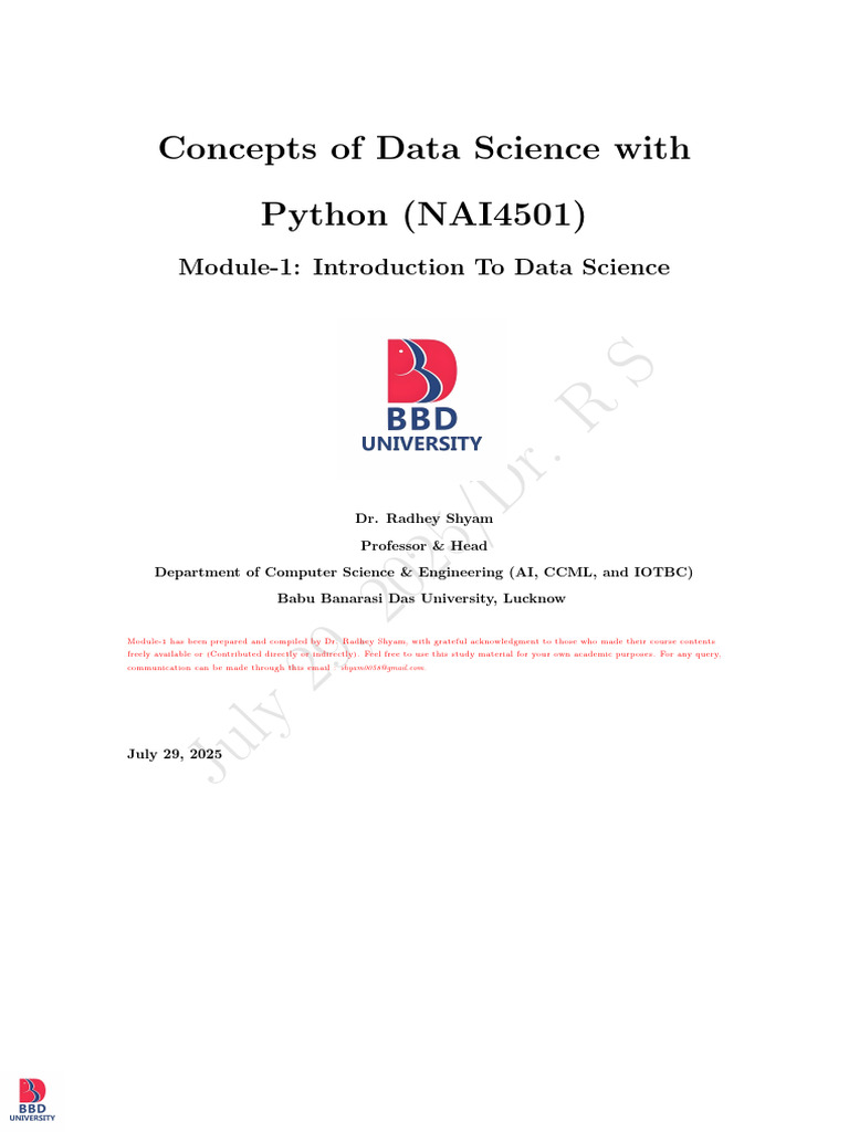 Data Science Concepts with Python Guide | PDF | Statistical ...
