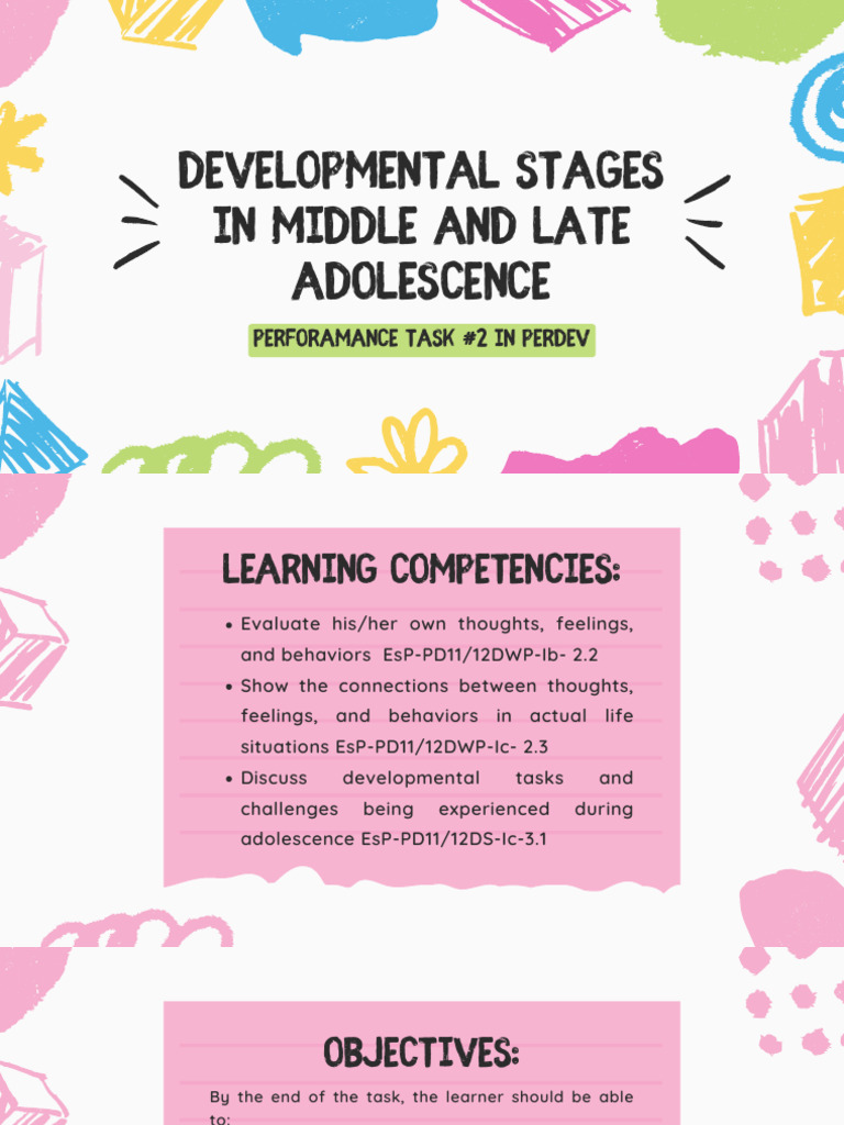 Developmental Stages in Middle and Late Adolescence: Perforamance Task ...