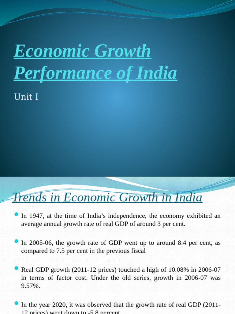India Economic Growth Trends 1947-2024 | PDF | Economic Growth | Gross ...