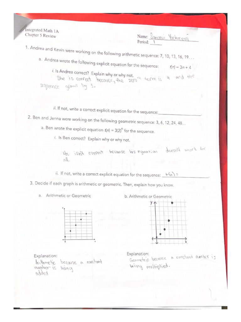 Integrated Math 1A | PDF