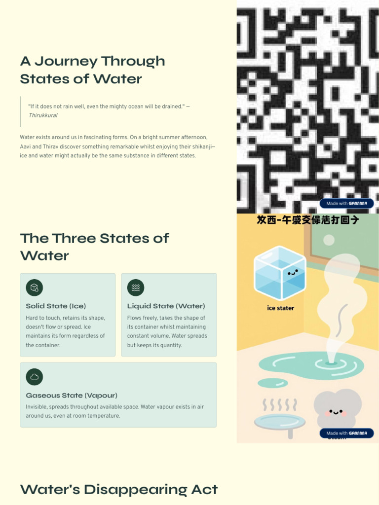 Understanding Water's States and Cycle | PDF | Water | Evaporation