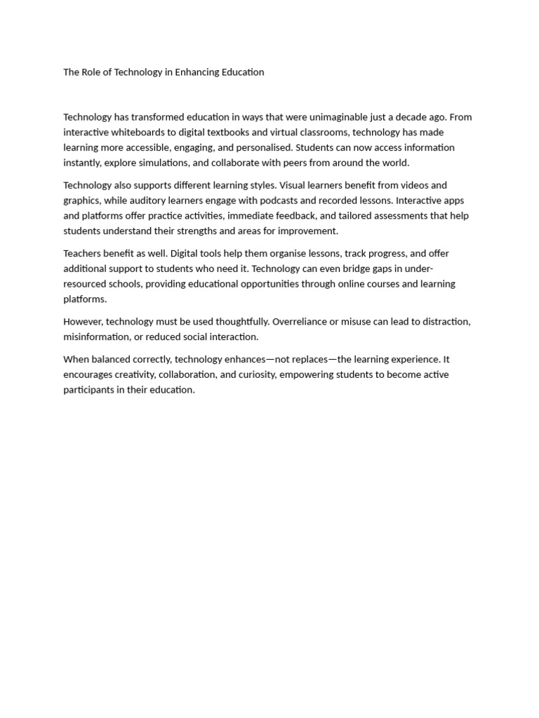 Enhancing Education Through Technology | PDF