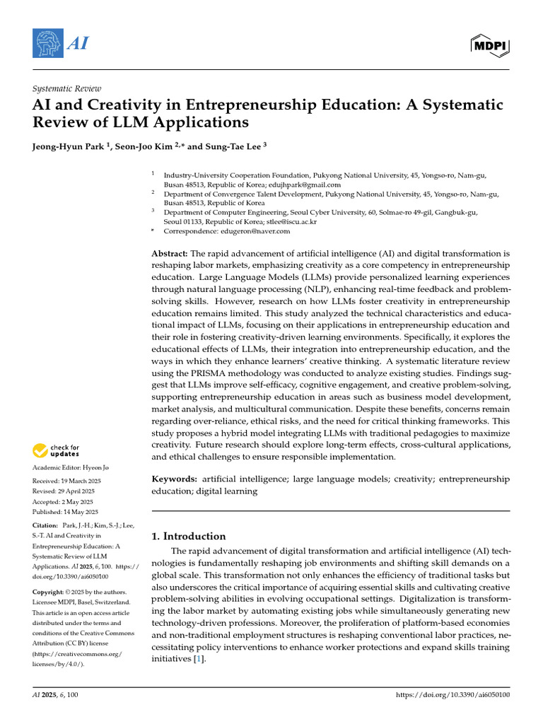 AI and Creativity in Entrepreneurship Education | PDF | Creativity ...