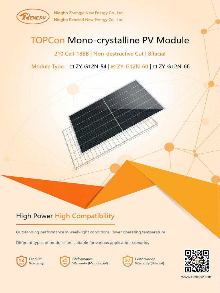 TOPCon Bifacial Solar PV Module Specs | PDF | Solar Panel | Photovoltaics