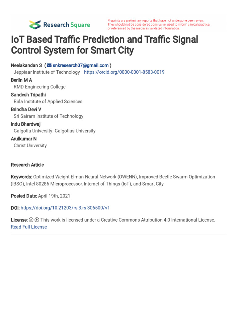 IoT Traffic Prediction & Control System | PDF | Internet Of Things ...