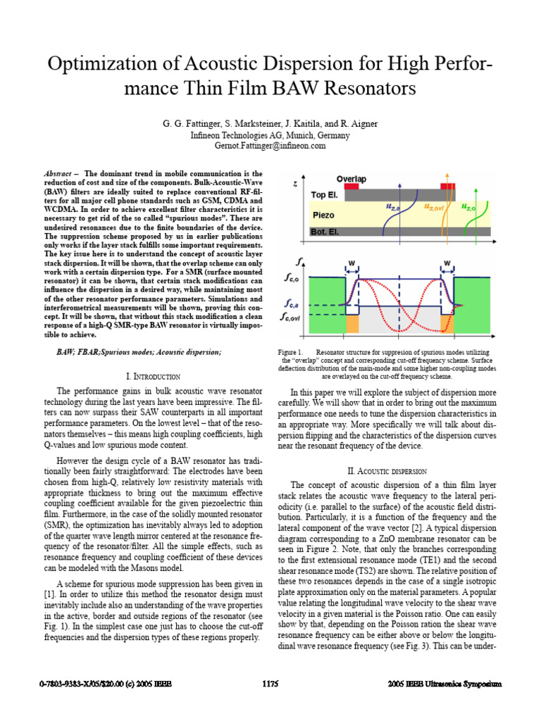Optimization of Acoustic Dispersion For High Performance Thin Fi | PDF ...
