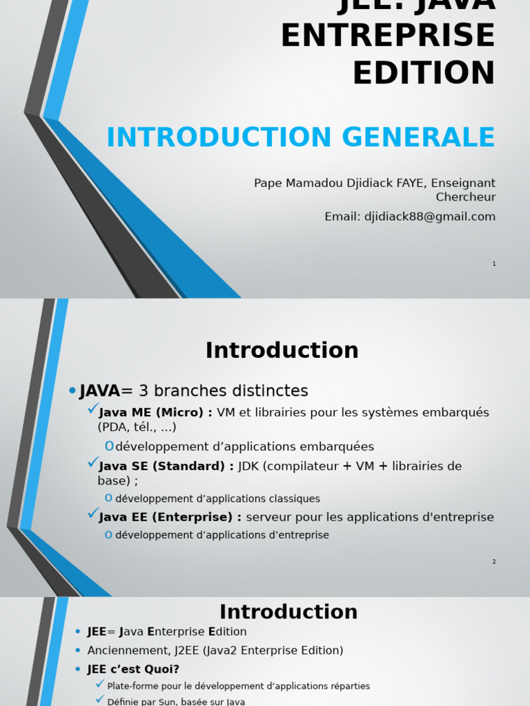 Introduction à Java EE et ses composants | PDF | Java (Langage de ...