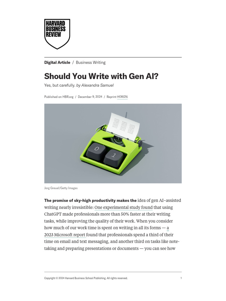 Writing with Gen AI: Best Practices | PDF