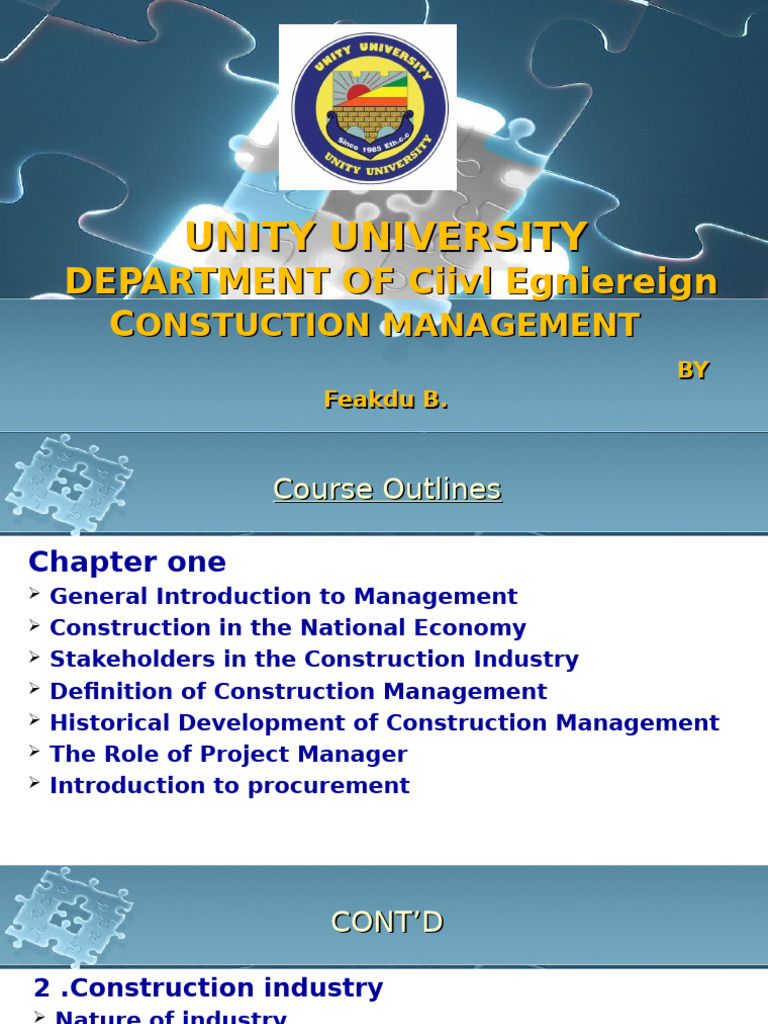 Construction Management Course Outline | PDF | Procurement | Business