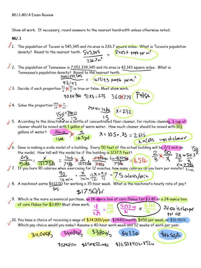 Exam Review MU.1-MU | PDF | Litre | Units Of Measurement