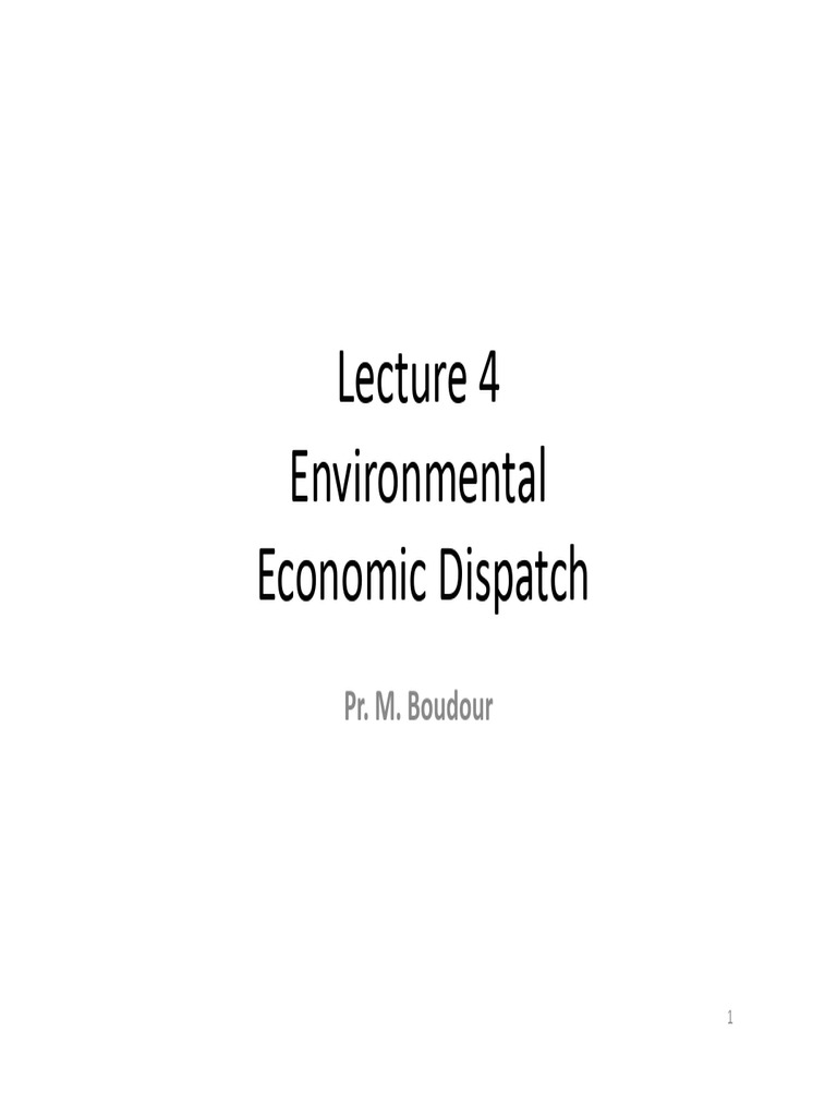 Lecture 4 - Environmental Economic Dispatch | PDF | Wind Power | Solar ...
