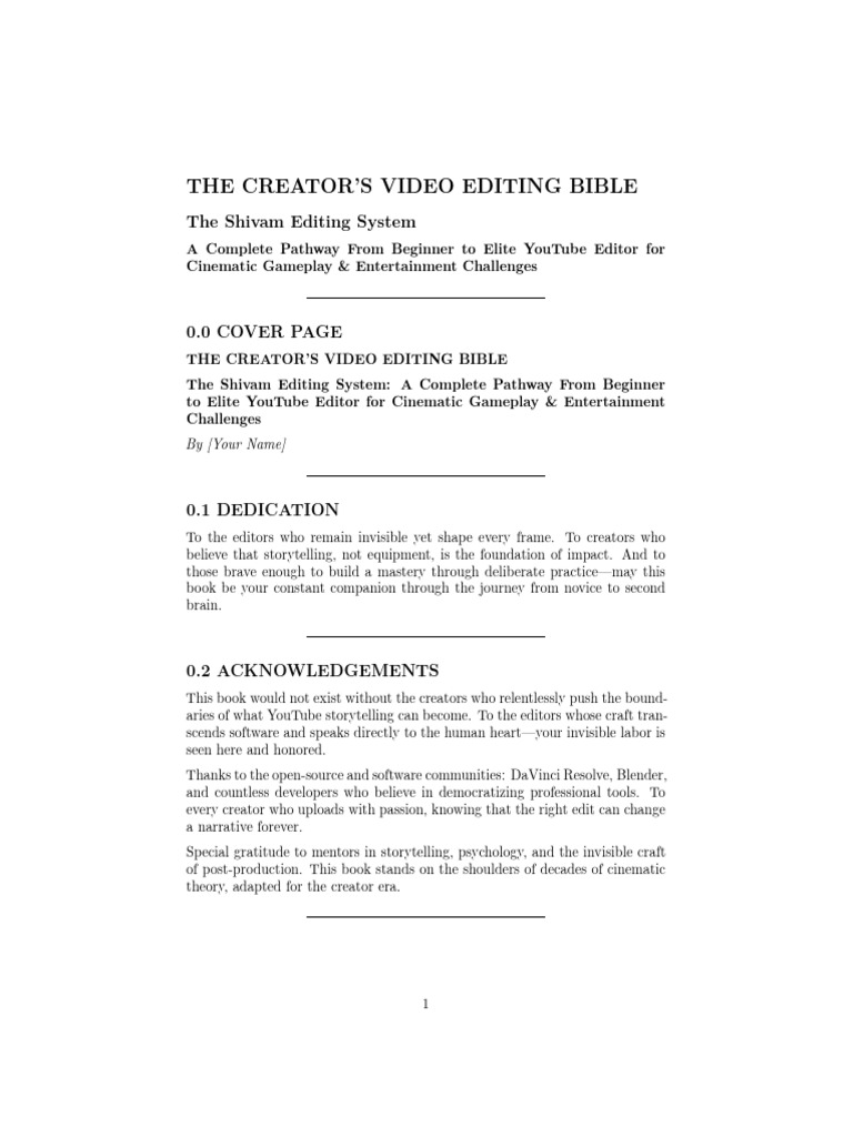 Creator Video Editing BOOK | PDF | Editing | Rhythm