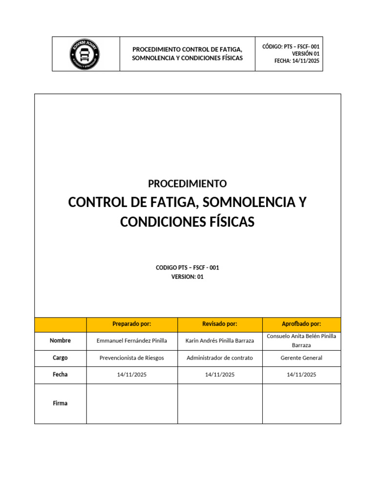 Control de Fatiga y Somnolencia en Conductores | PDF | Alimentos ...