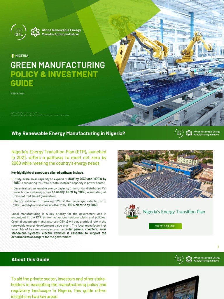 Nigeria's Green Manufacturing Guide 2024 | PDF | Taxes | Intellectual ...