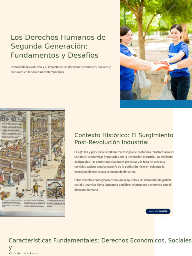 Los Derechos Humanos de Segunda Generacion Fundamentos y Desafios | PDF ...