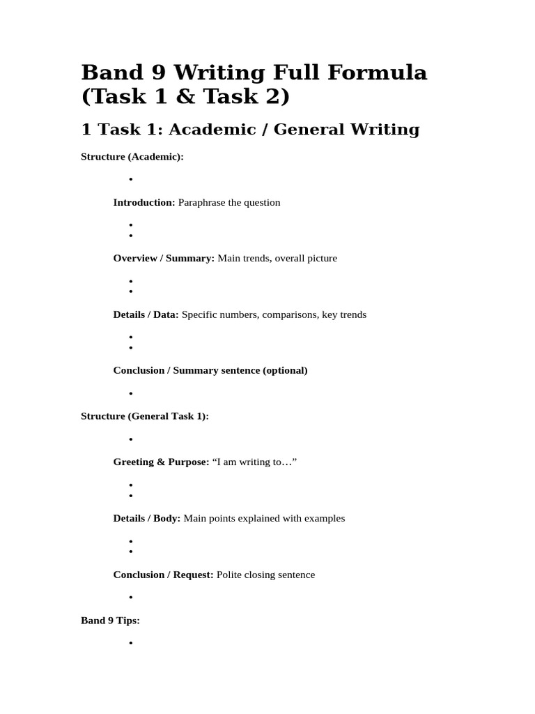 Band 9 Writing Strategies for IELTS | PDF | Vocabulary | Sentence ...