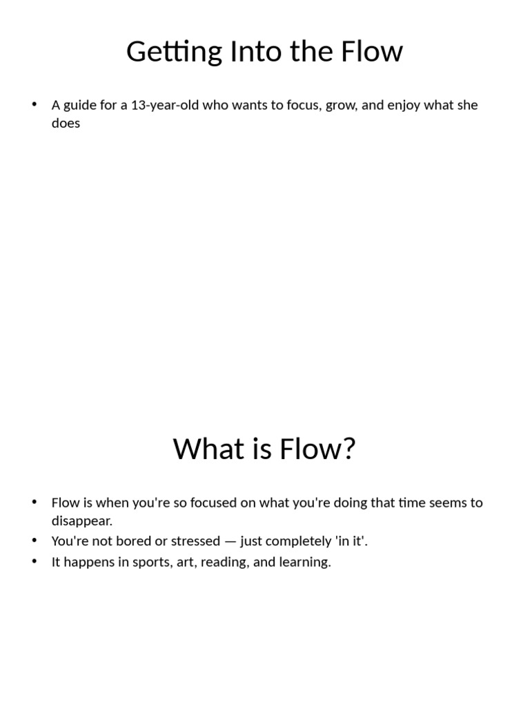 Getting Into The Flow | PDF