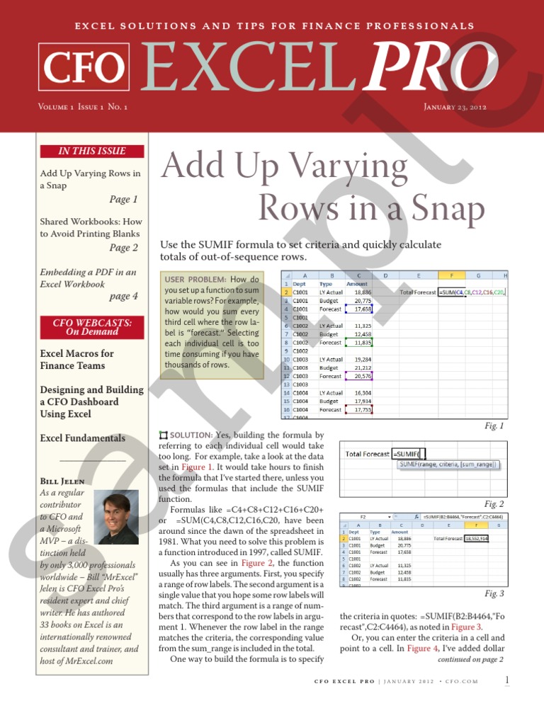 Add Up Varying Rows in A Snap: Excel | PDF | Microsoft Excel | Portable ...