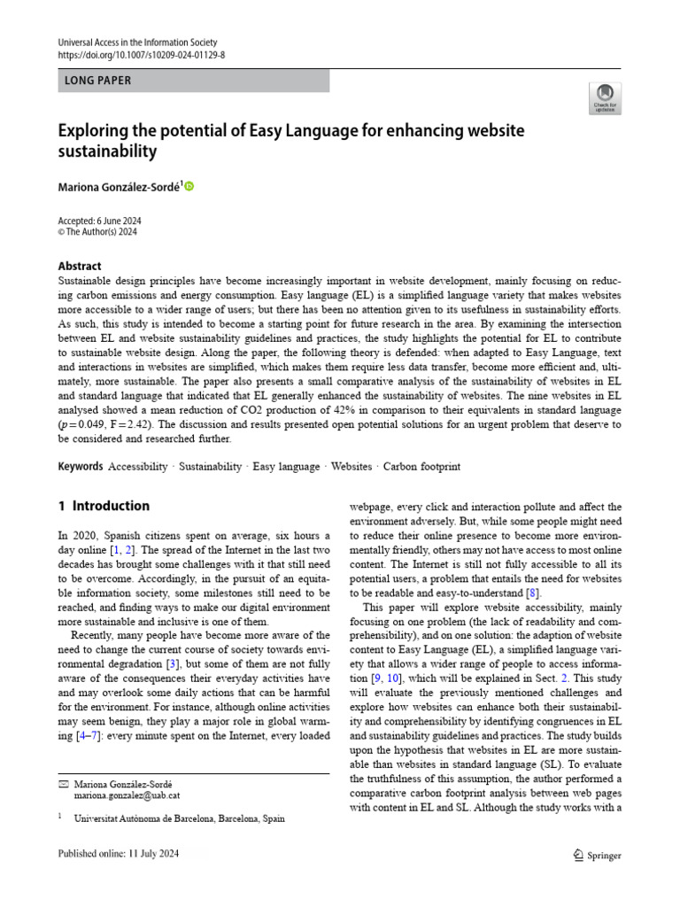 Exploring the Potential of Easy Language | PDF | Accessibility ...