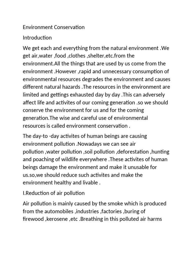 Environment Conservation | PDF | Air Pollution | Pollution