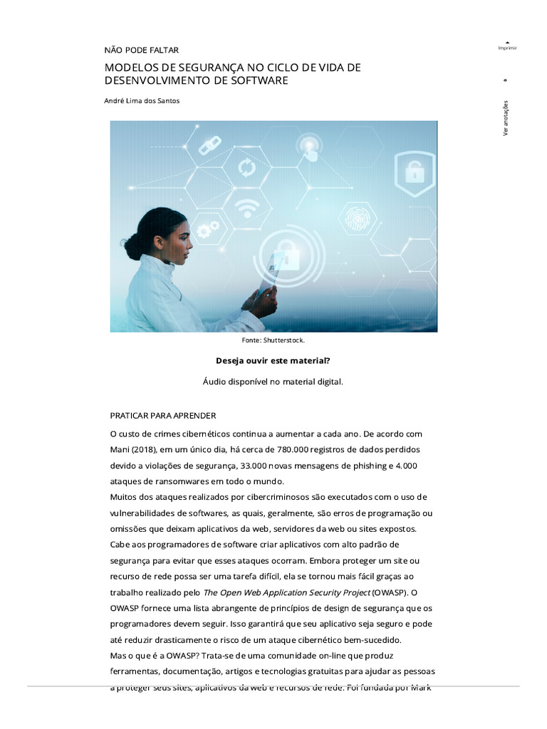 Segurança no Desenvolvimento de Software | PDF | Bancos de dados | Rede ...