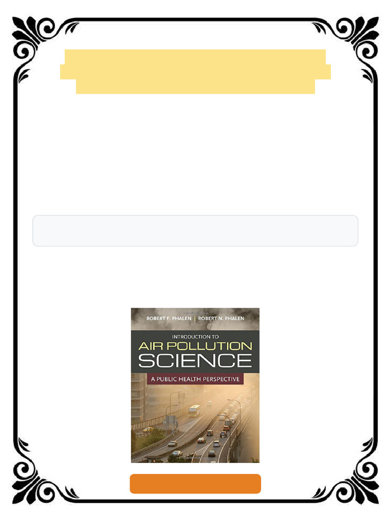 Introduction to air pollution science a public health perspective 1st ...
