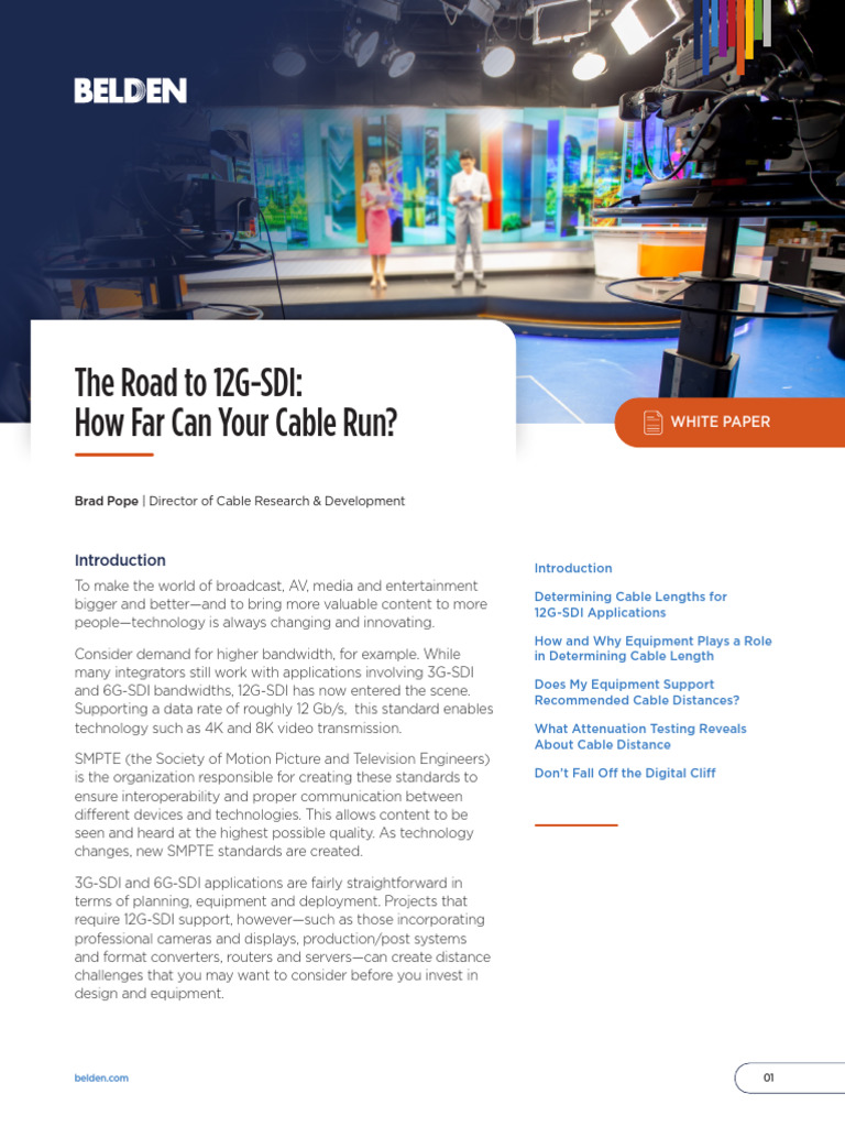 12G-SDI Cable Distance Guidelines | PDF | Decibel | Cable Television
