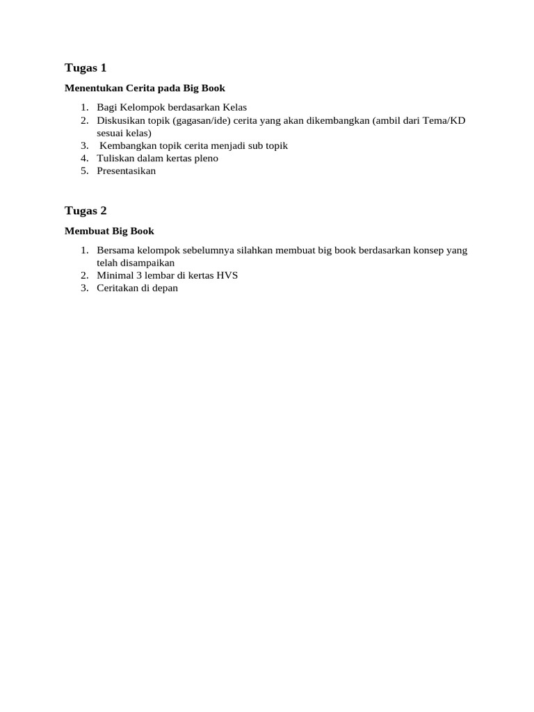 Panduan Membuat Big Book Kelompok | PDF