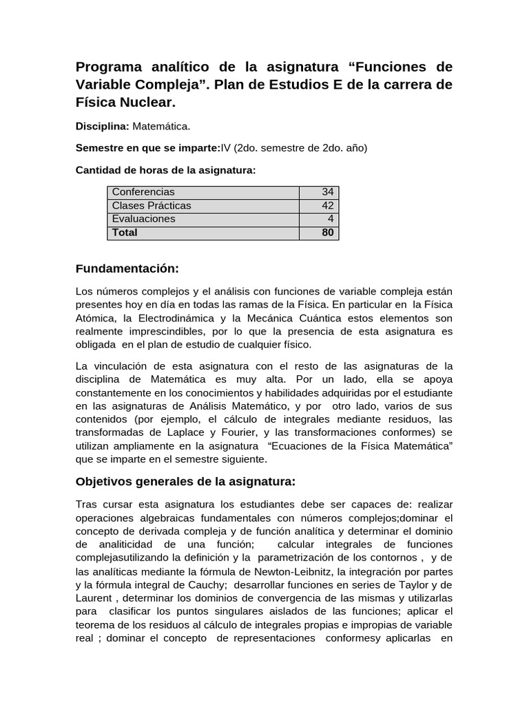 Funciones de Variable Compleja en Física | PDF | Análisis complejo ...