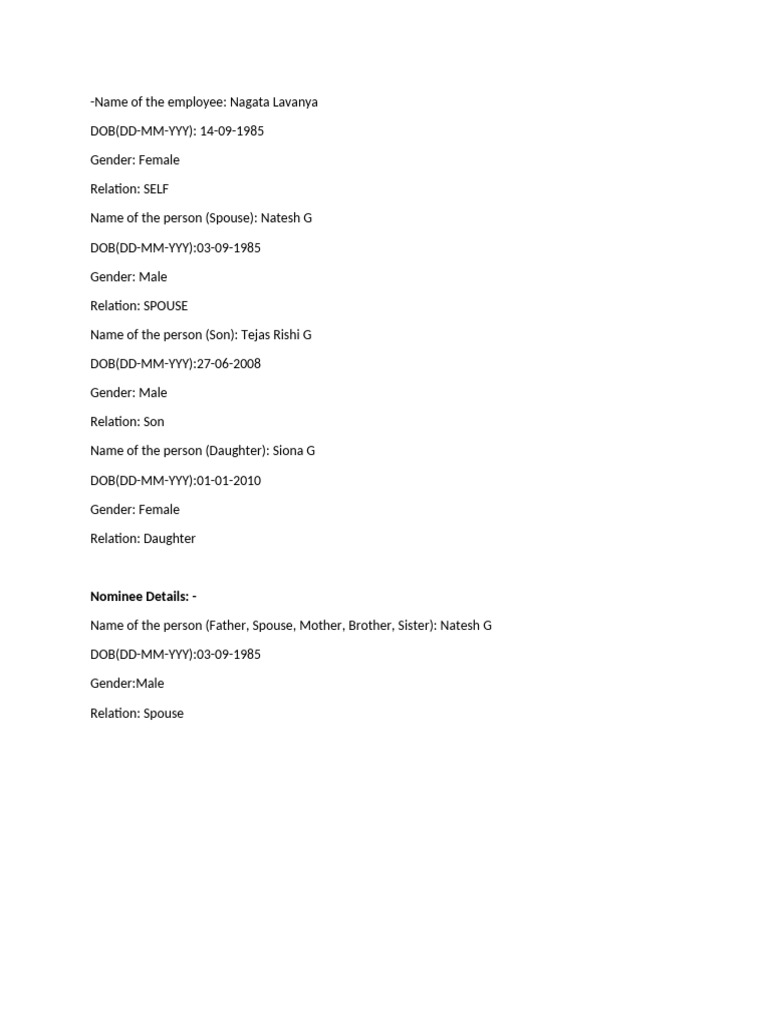 Insurance Benfit Form Fill | PDF