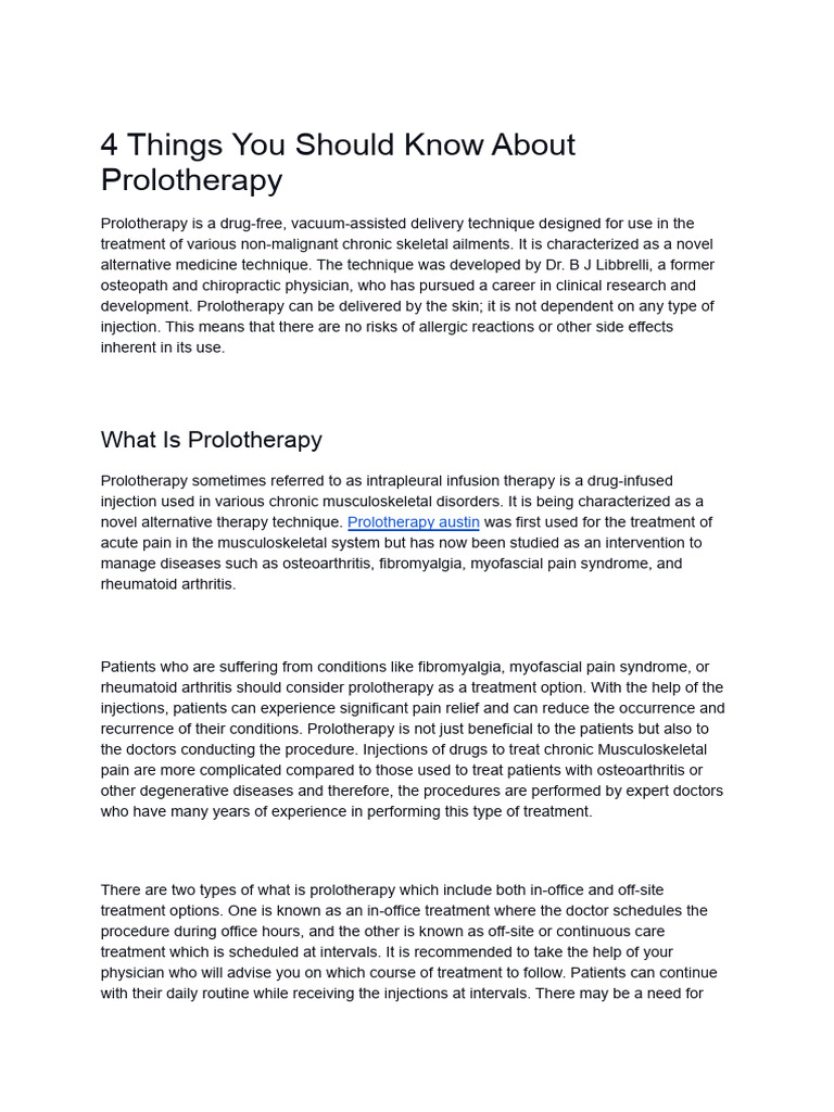 Understanding Prolotherapy Treatments | PDF | Hemorrhoid | Rectum