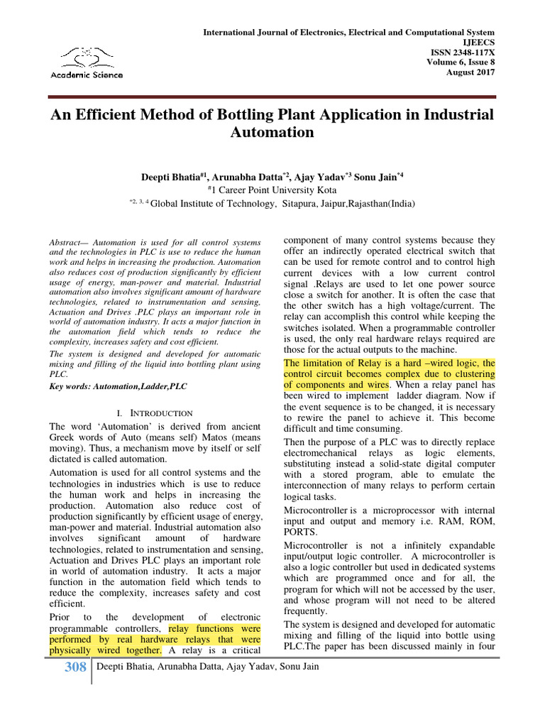 308 An Efficient Method of Bottling Plan | PDF | Programmable Logic ...