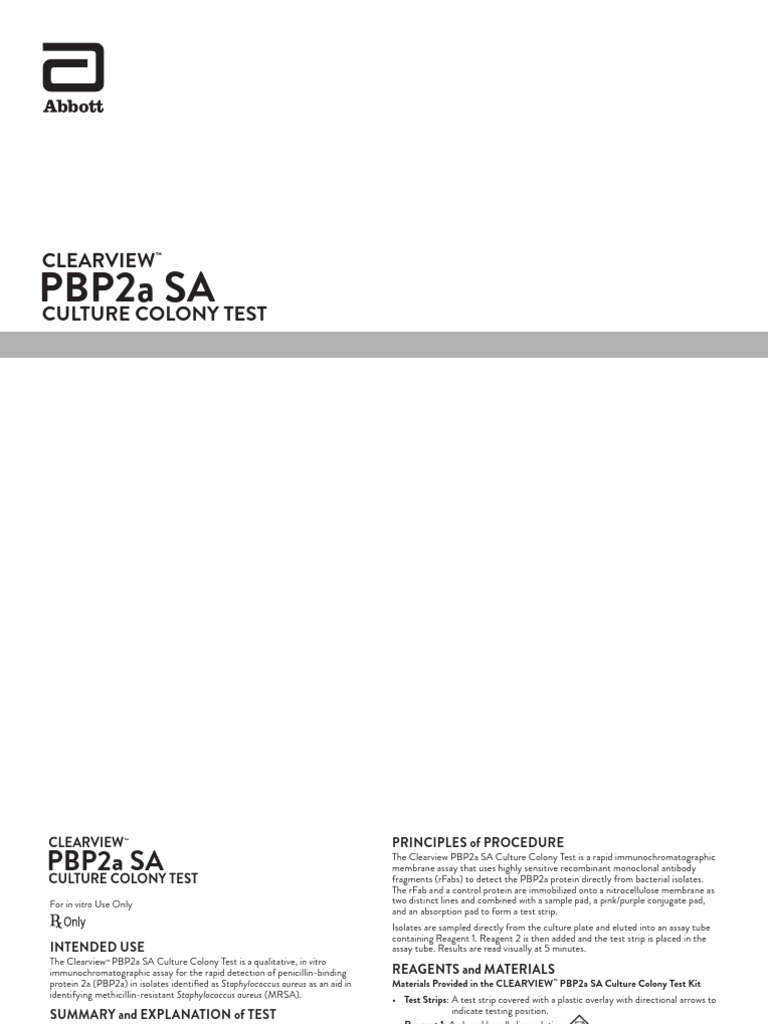 Clearview PBP2a SA Culture Colony - Product Insert - Multilingual | PDF ...